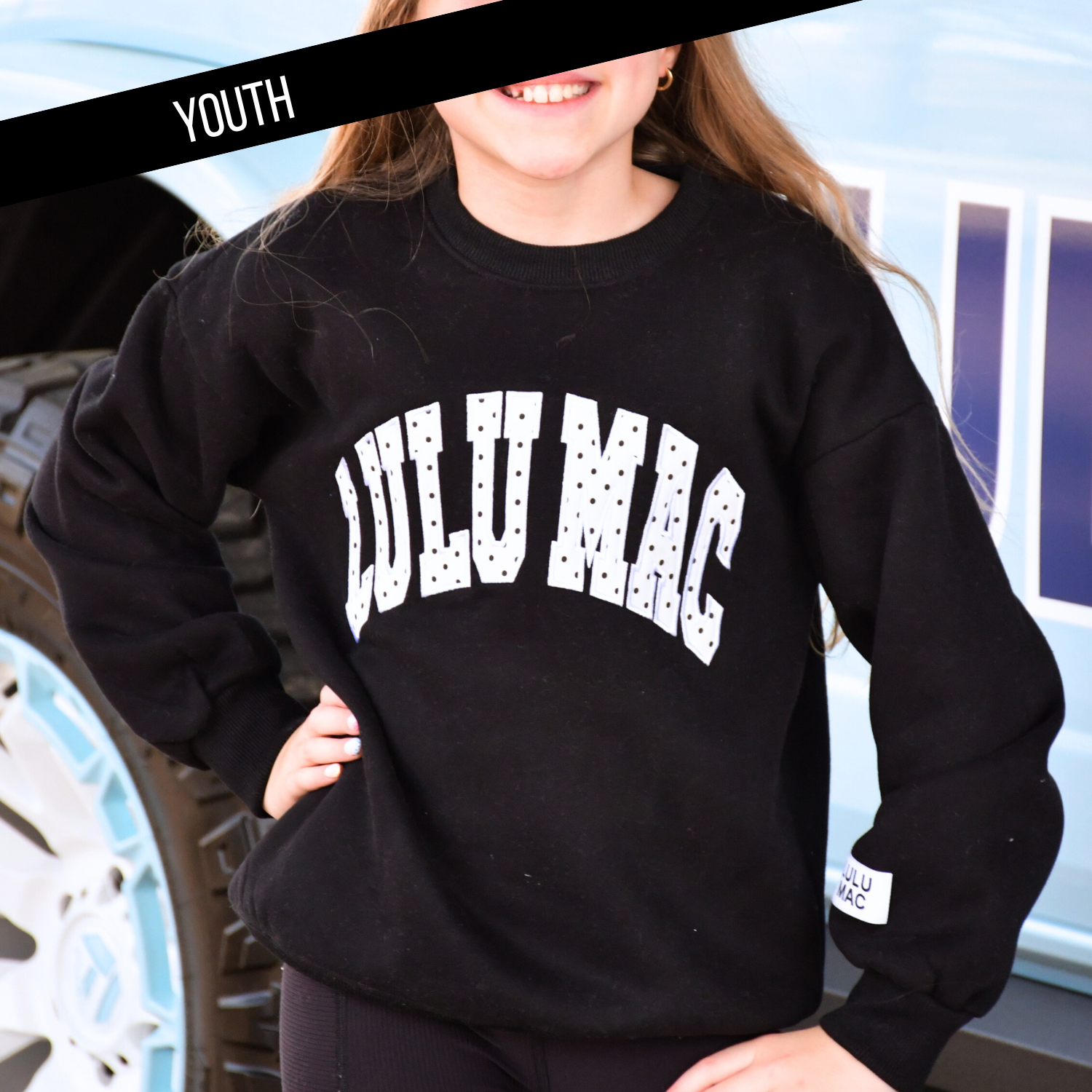 KD-SW-1008-PD Black/White Polka Dot- Stitch: Black/White / Youth Medium