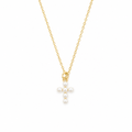 Shell Pearl Cross Necklace