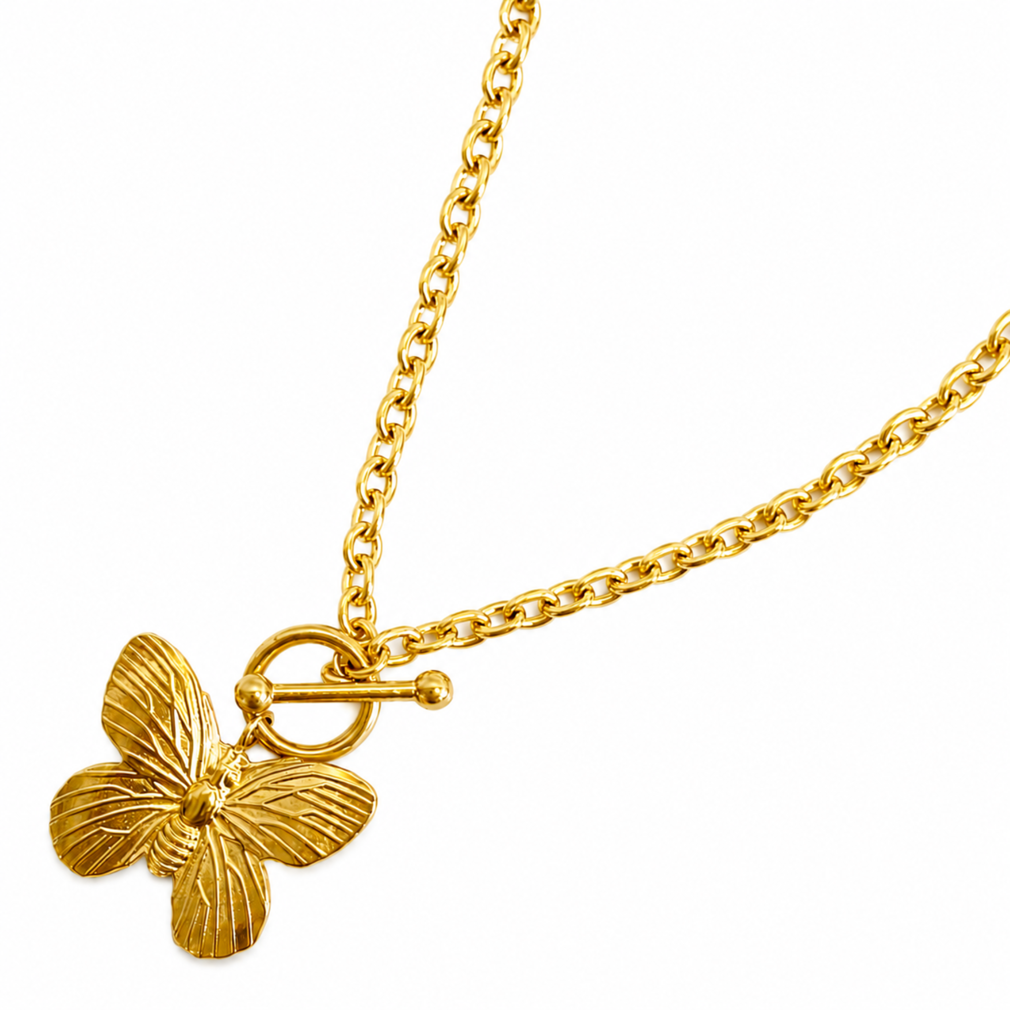 Vintage Butterfly Solo Toggle Necklace