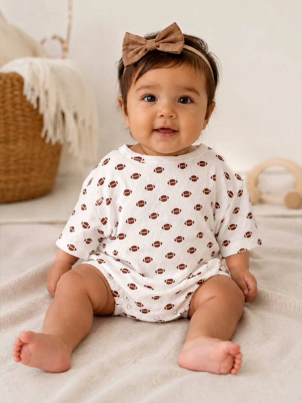 Football / Organic Pointelle T-Shirt Bubble: 6 - 12 mo.