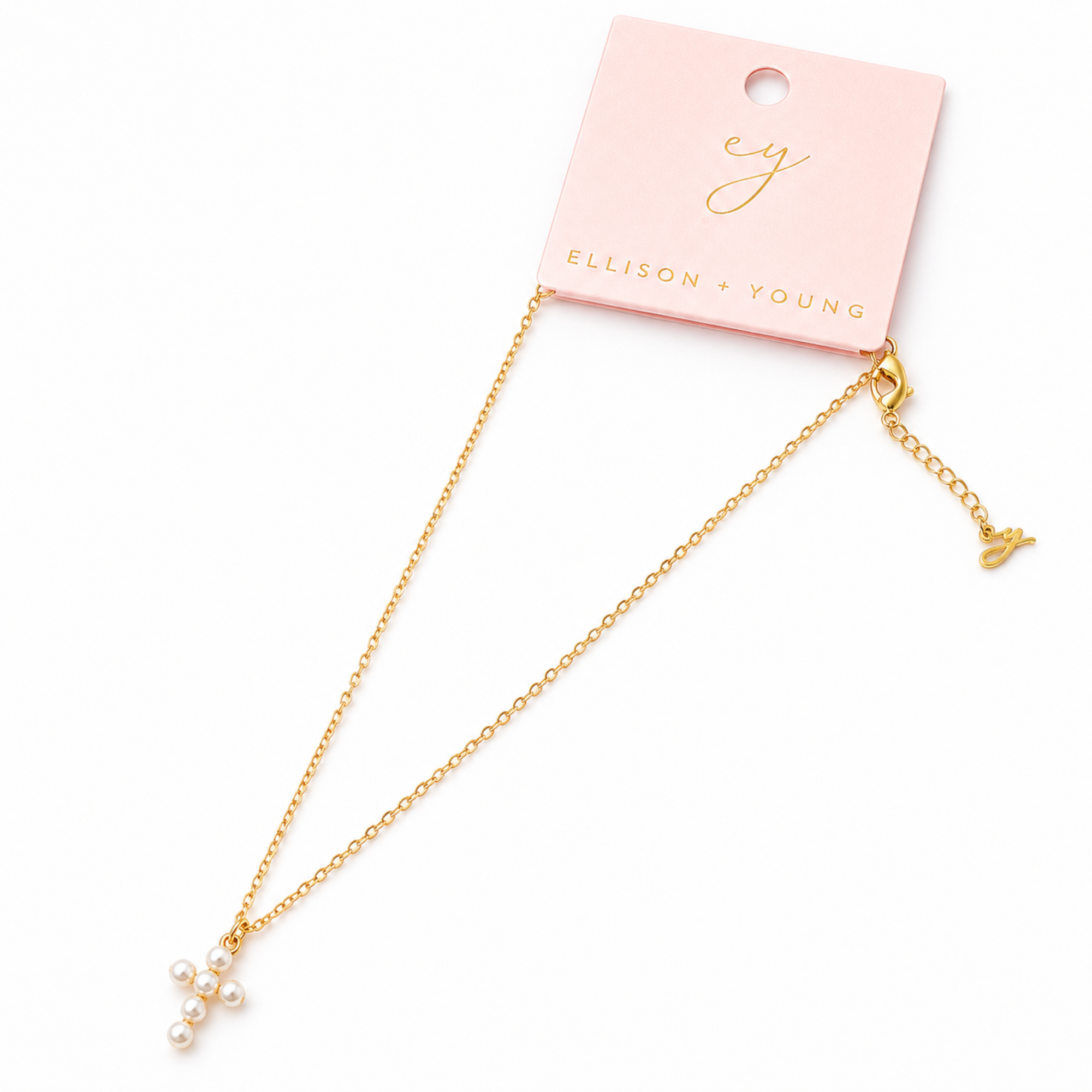 Shell Pearl Cross Necklace